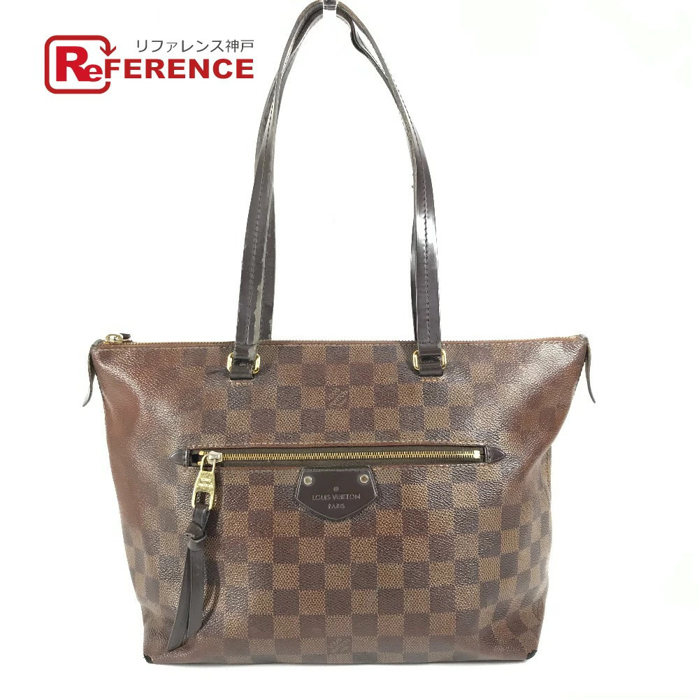LOUIS VUITTON Damier Iena Tote Bag Shoulder Canvas Ebene Brown